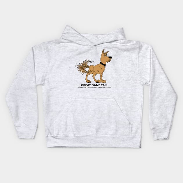 Great Dane Tail Kids Hoodie by DaleToons